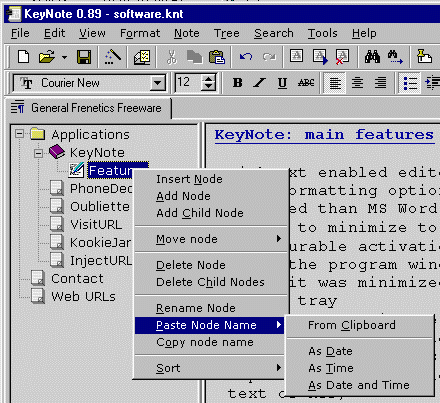 (keynote - tree menu)